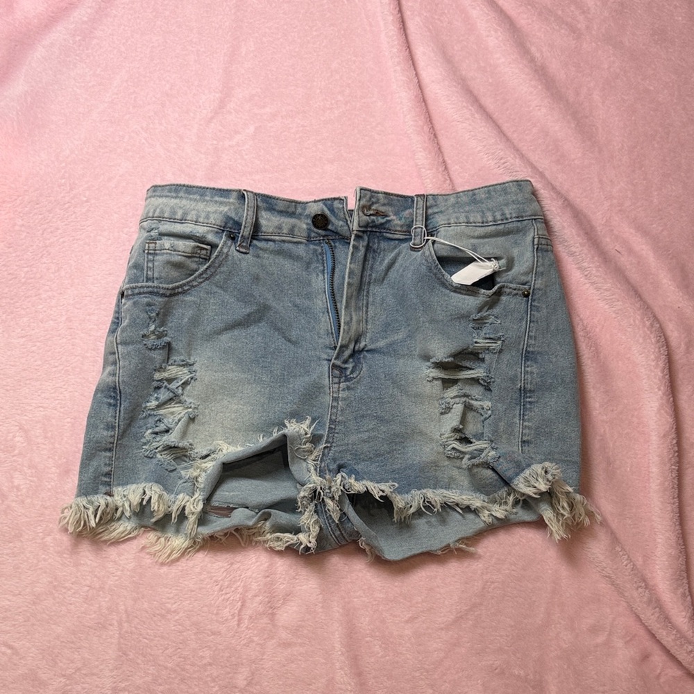 Distressed Denim Shorts